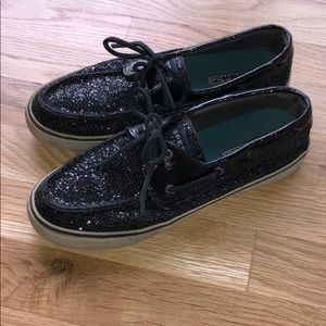 Black Sparkly Sperry’s